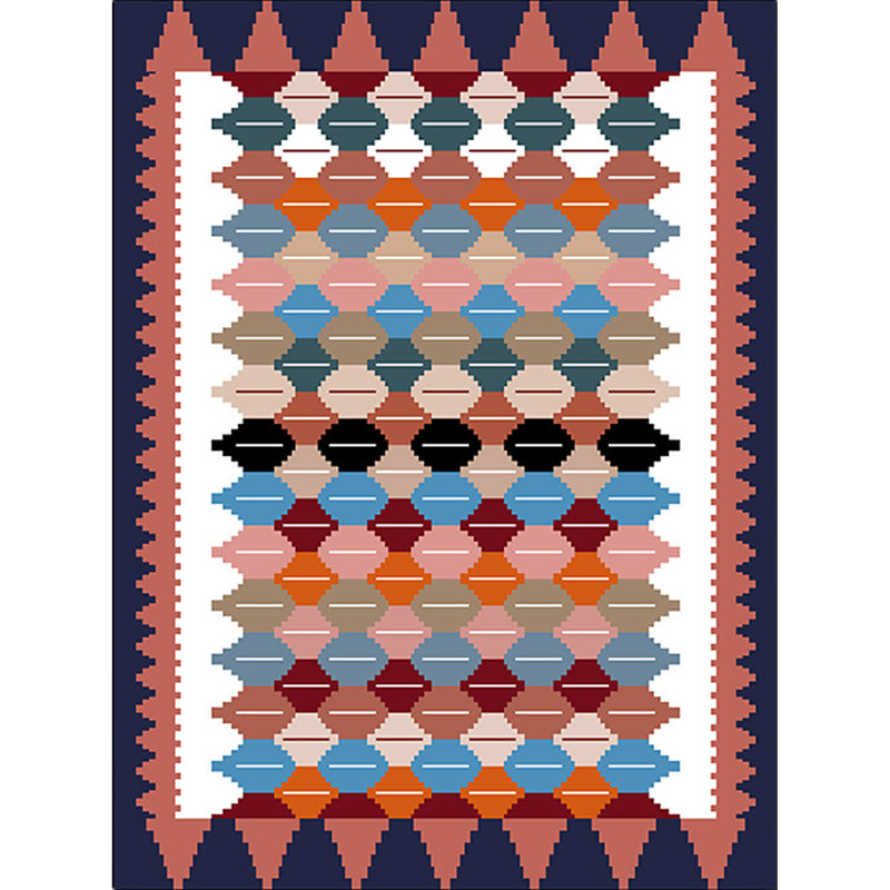 Avtoit | Vintage Tribal Pattern Carpet White and Purple Traditional Carpet Polyester Washable Non-Slip Back Carpet for Bedroom