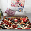 Avtoit | Retro Azulejos Pattern Carpet Brown Multicolored Persian Carpet Polyester Machine Washable Non-Slip Carpet for Bedroom