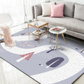 Avtoit | Children's Room Rug in Gray Cars & Roads Fox Tree Print Rug Polyester Stain-Resistant Area Rug