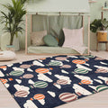 Avtoit | Blue Children's Room Rug Children's Fairy Tale Hot Air Balloon Cloud Pattern Rug Polyester Machine Washable Rug