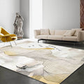 Avtoit | Vintage Swirl Stripe pattern rug with bird and character yellow polyester rug machine washable non-slip rug for the bedroom
