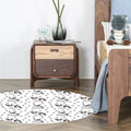 Avtoit | Kids Bedroom Rug in White Animal Dog Paw Print Rug Polyester Non-Slip Backing Pet-Friendly Rug