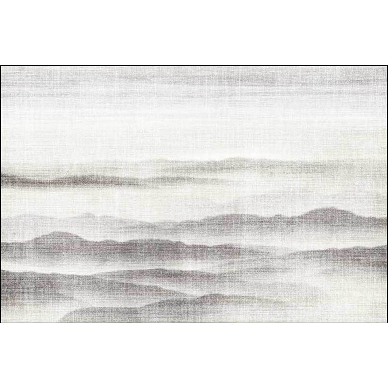 Avtoit | Vintage Ink Wash Painting Rug with Mountain Gray Polyester Rug Machine Washable Non-Slip Area Rug for Bedroom