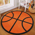 Avtoit | Simple Kids Rug in Orange Sports Basketball Pattern Rug Polyester Washable Carpet for Kids Room