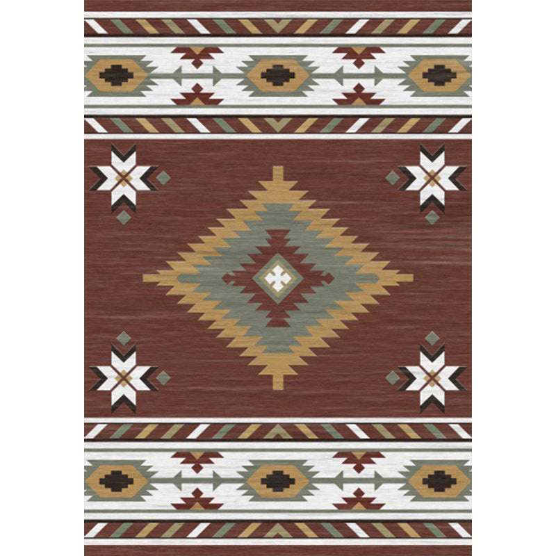 Avtoit | Americana Tribal geometric print carpet brown polyester carpet machine washable non-slip carpet for living room