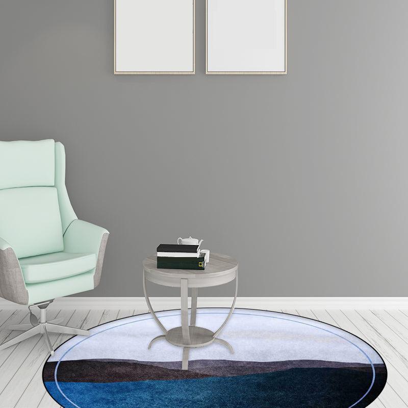 Avtoit | Green and Gray Oriental Carpet Polyester Mountain Ombre Pattern Carpet Washable Non-Slip Back Carpet for Living Room