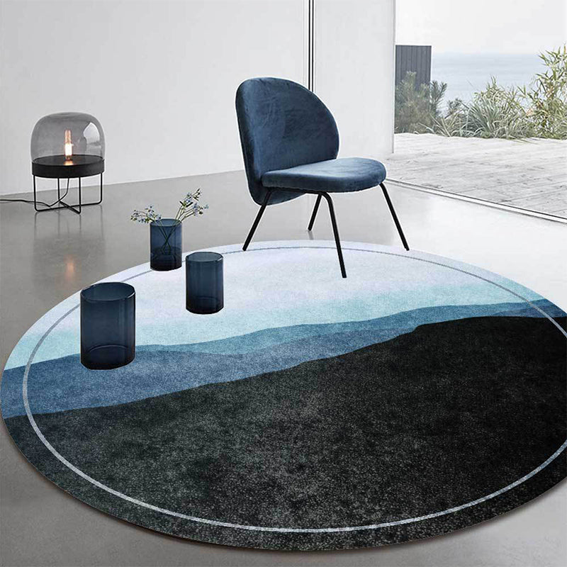 Avtoit | Green and Gray Oriental Carpet Polyester Mountain Ombre Pattern Carpet Washable Non-Slip Back Carpet for Living Room