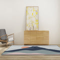 Avtoit | Green and Gray Children's Mat Vinyl Cat Mountains Print Carpet Washable Nonslip Back Rug for Children's Room