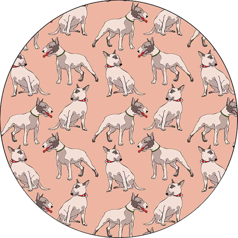 Avtoit | Orange Children's Room Carpet Children Animal Dog Pattern Area Rug Polyester Stain Resistant Washable Rug