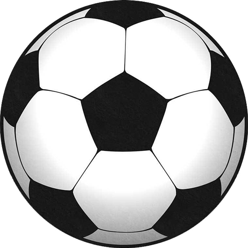 Avtoit | Black and White Children's Room Carpet Kids Sports Football Pattern Area Rug Polyester Washable Stain Resistant Area Rug