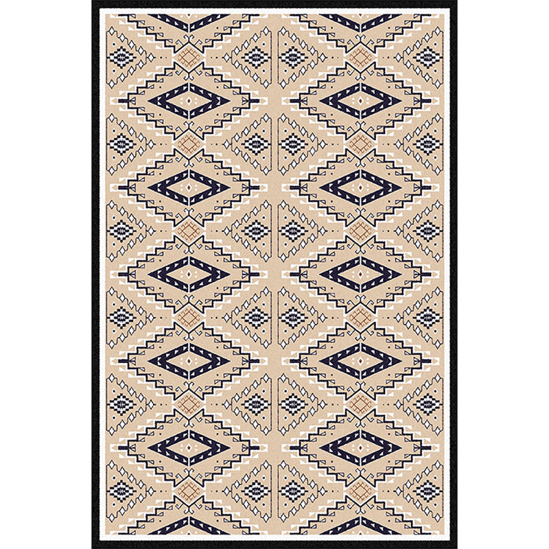 Avtoit | American geometric print rug yellow polyester rug machine washable non-slip rug for the living room