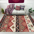 Avtoit | Stylish Tribal Design Carpet Red Vintage Carpet Polyester washable Non-slip back Carpet for bedroom