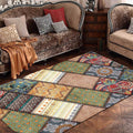 Avtoit | Unique tribal pattern carpet red and gray vintage carpet polyester washable non-slip backing living room carpet for the bedroom