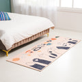 Avtoit | Apricot Kids Carpet Polyester Cat Feet Print Carpet Machine Washable Non-Slip Backing Rug for Kids Room