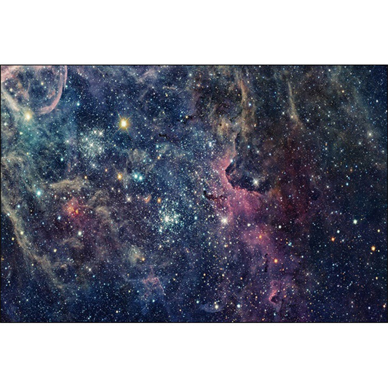 Avtoit | Modern living room rug in blue outdoor galaxy print rug polyester non-slip backing rug