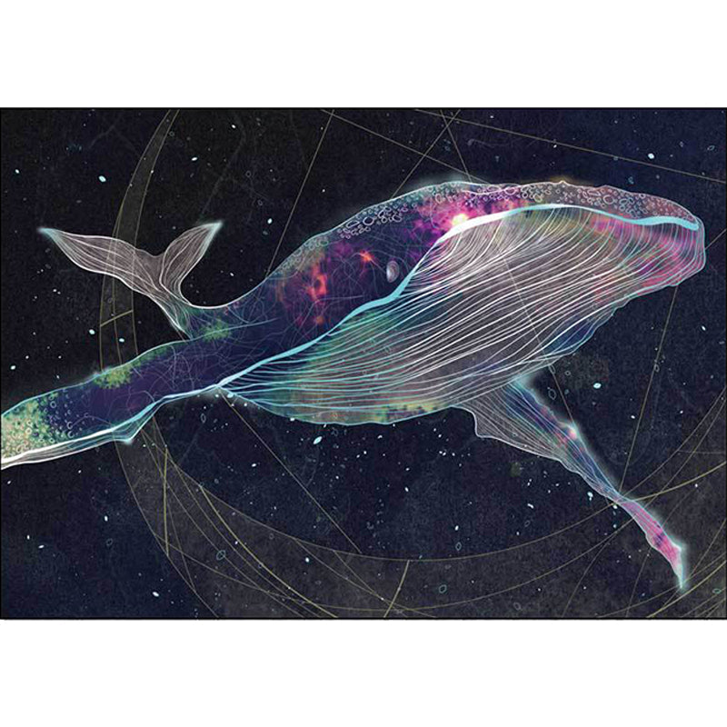 Avtoit | Kids Room Carpet in Black Extraterrestrial Star Whale Print Carpet Polyester Nonslip Back Washable Area Rug