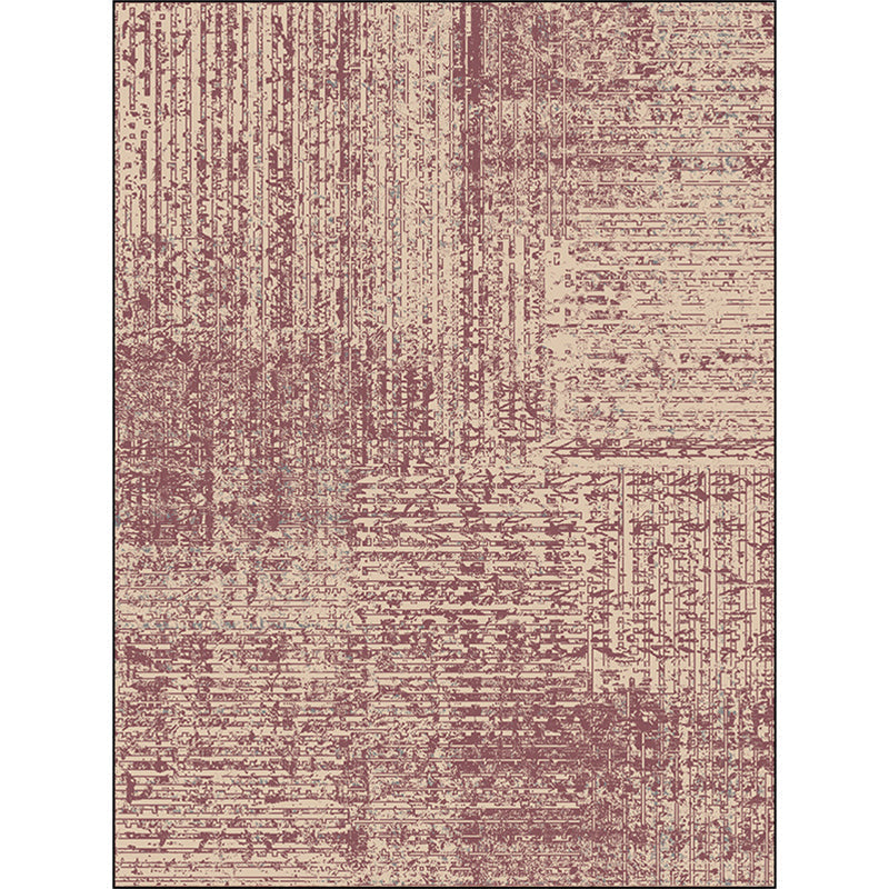 Avtoit | Vintage abstract rug Red Shabby Chic rug Polyester washable non-slip back rug for living room