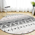 Avtoit | White Southwestern Carpet Polyester Geometric Pattern Carpet Washable Non-Slip Bottom Carpet for Living Room