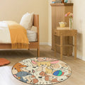 Avtoit | Stylish Cartoon Dog Pattern Rug Yellow Children's Rug Polyester Washable Non-Slip Rug for the Children's Room