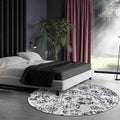 Avtoit | Gray Shabby Chic Rug Polyester Floral Pattern Rug Washable Non-Slip Back Rug for Living Room