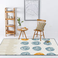 Avtoit | Novelty living room rug in ivory geometry circle print rug polyester machine washable area rug