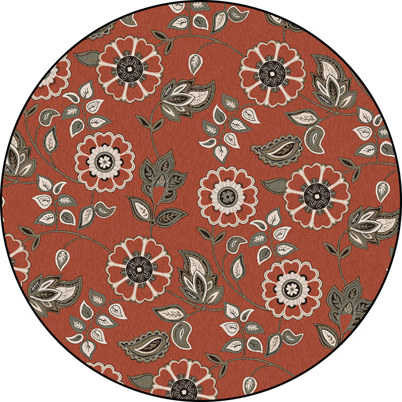 Avtoit | Griess Vintage Carpet Polyester Flower and Leaf Pattern Carpet Washable Non-Slip Underlay Carpet for Living Room