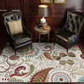 Avtoit | White Vintage Carpet Polyester Paisley Pattern Carpet Washable Non-Slip Back Carpet for Living Room