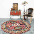 Avtoit | Americana Tribal Pattern Carpet Red Polyester Carpet Machine Washable Non-Slip Area Rug for Bedroom