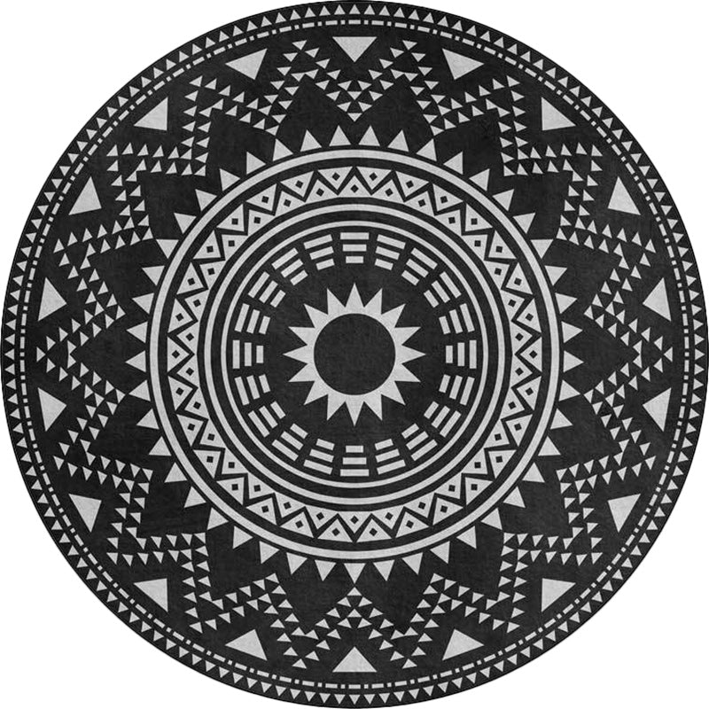 Avtoit | Blue and green southwest rug Polyester geometric pattern rug washable non-slip backing rug for living room