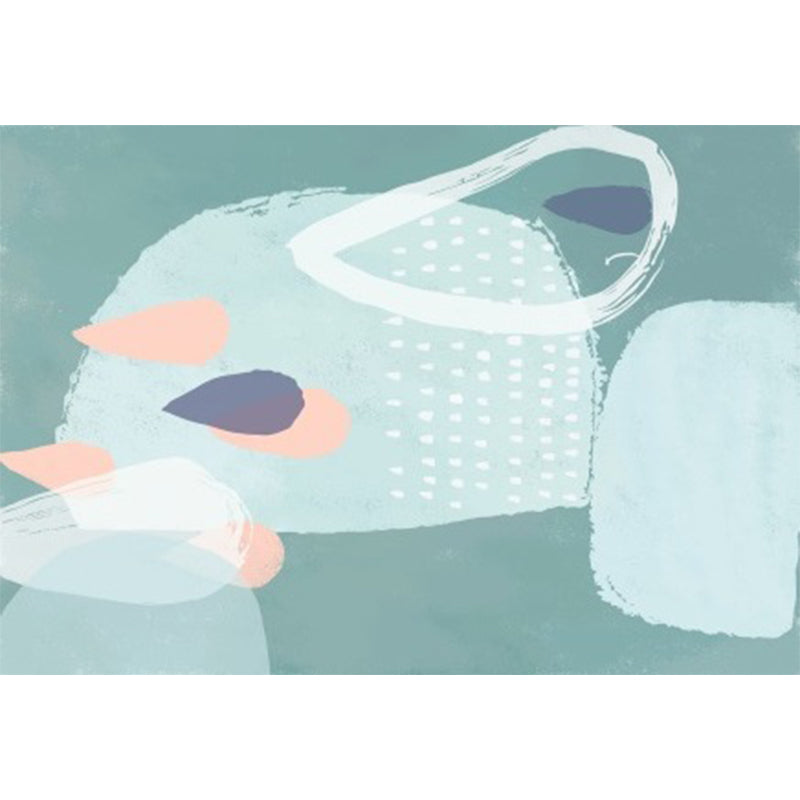 Avtoit | Green Bedroom Carpet Novelty Color Block Watercolor Painting Pattern Carpet Polyester Non-Slip Back Carpet