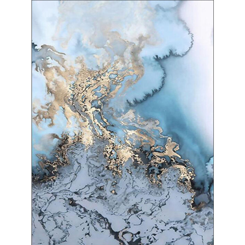 Avtoit | Unique Watercolor Pattern Carpet Blue and Grey Modern Carpet Polyester Washable Non-Slip Backing Area Rug for Living Room