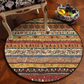 Avtoit | Americana Tribal Pattern Rug Red and Brown Polyester Rug Machine Washable Non-Slip Area Rug for Bedroom
