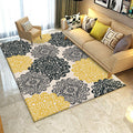 Avtoit | Vintage Floral Pattern Rug White and Yellow Polyester Rug Machine Washable Nonslip Area Rug for Bedroom