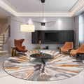 Avtoit | Stylish Abstract Area Rug Gray and Brown Nordic Area Rug Polyester Washable Non-Slip Back Area Rug for Living Room