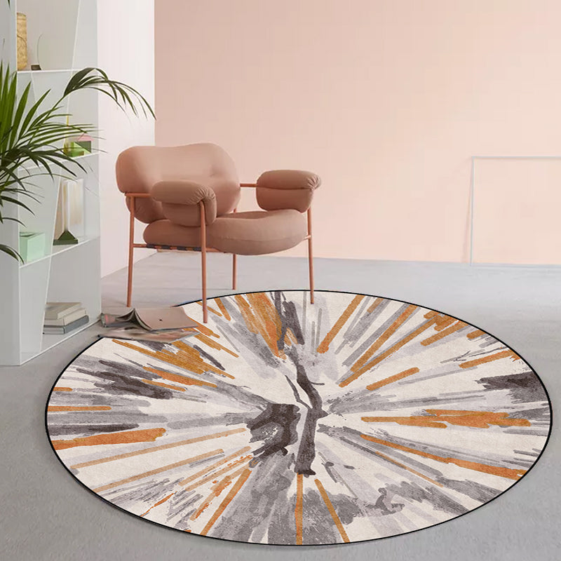 Avtoit | Stylish Abstract Area Rug Gray and Brown Nordic Area Rug Polyester Washable Non-Slip Back Area Rug for Living Room