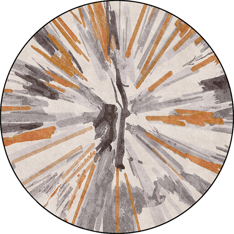 Avtoit | Stylish Abstract Area Rug Gray and Brown Nordic Area Rug Polyester Washable Non-Slip Back Area Rug for Living Room