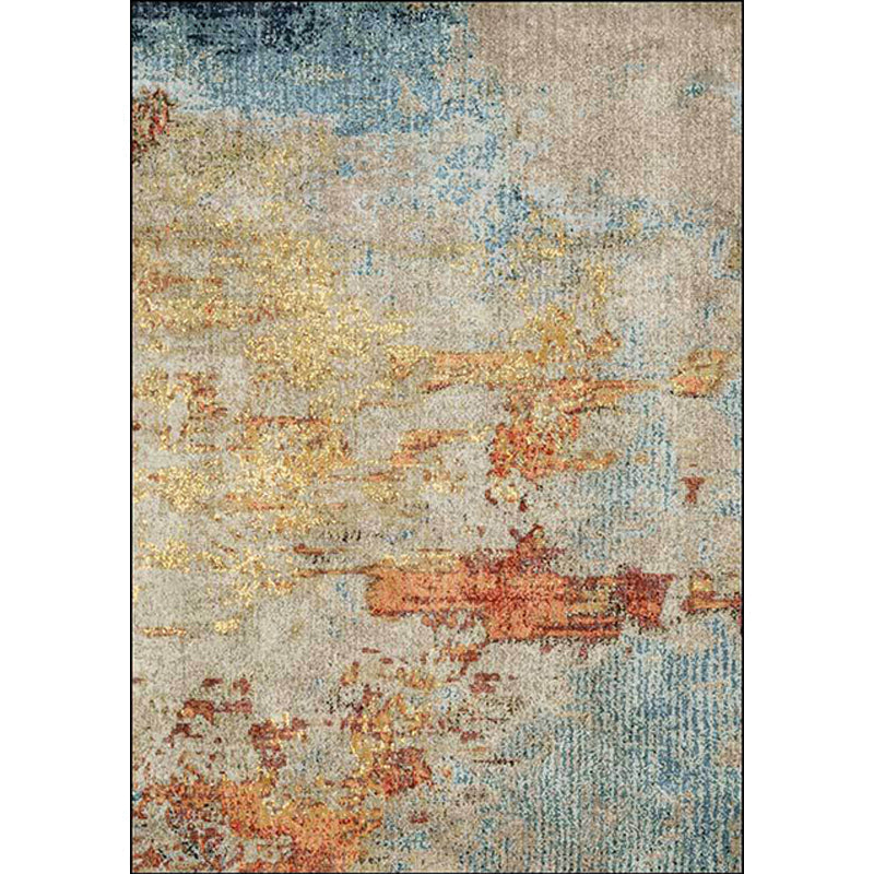 Avtoit | Stylish Abstract Rug Orange Industrial Rug Polyester Washable Non-Slip Back Rug for the Living Room