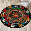 Avtoit | Multicolored southwestern rug made of polyester with tribal pattern, washable, non-slip backing rug for the living room