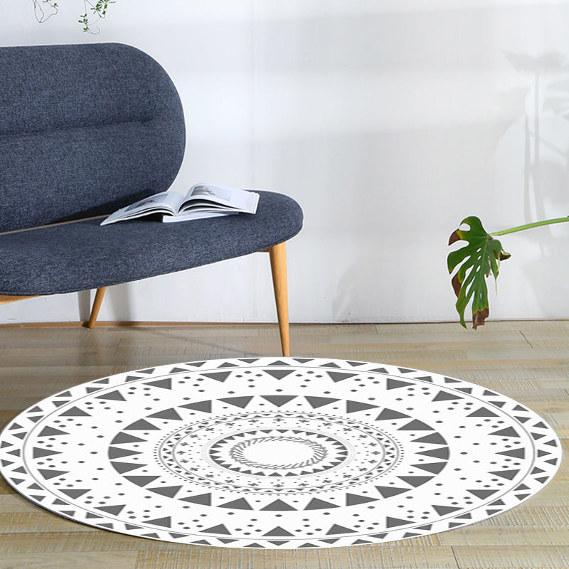 Avtoit | Americana concentric circles pattern rug white polyester machine washable non-slip rug for bedroom