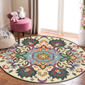 Avtoit | Persian flower pattern rug yellow and green polyester rug machine washable non-slip rug for the bedroom