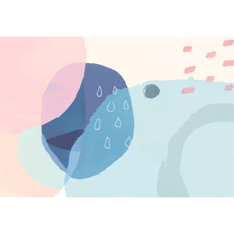 Avtoit | Blue and Pink Bedroom Rug Novelty Color Block Watercolor Painting Pattern Area Rug Polyester Washable Carpet