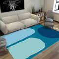 Avtoit | Blue Bedroom Rug Novelty Color Box Pattern Rug Polyester Machine Washable Rug