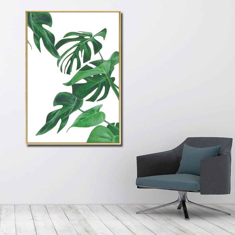 Avtoit | Green Tropical Wall Art Print Plant Leaves Canvas for Living Room, Textured Surface