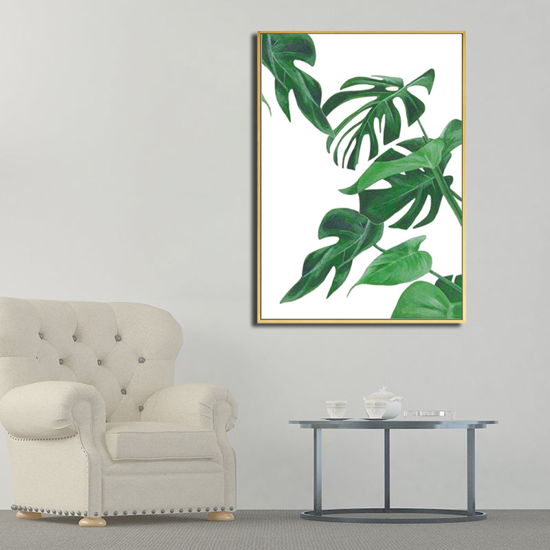 Avtoit | Green Tropical Wall Art Print Plant Leaves Canvas for Living Room, Textured Surface