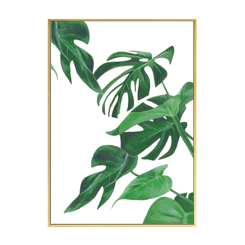 Avtoit | Green Tropical Wall Art Print Plant Leaves Canvas for Living Room, Textured Surface