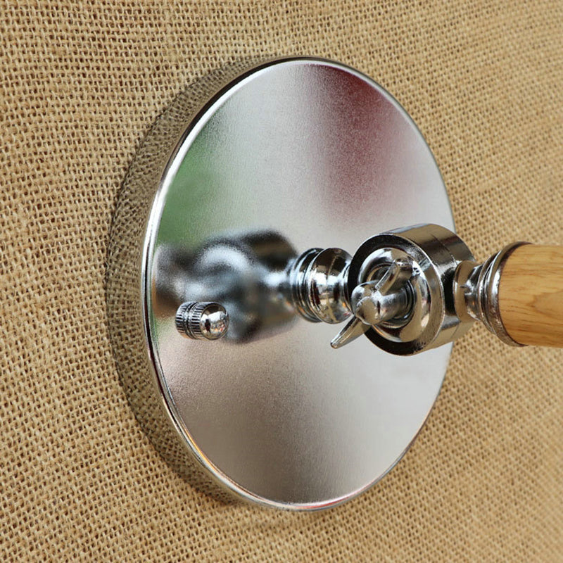 Avtoit | Vintage Orb Wall Light Fixture 1 Lamp Clear Glass Wall Lamp in Chrome for Bathroom, 8"/4"/6" Wide Wooden Arm