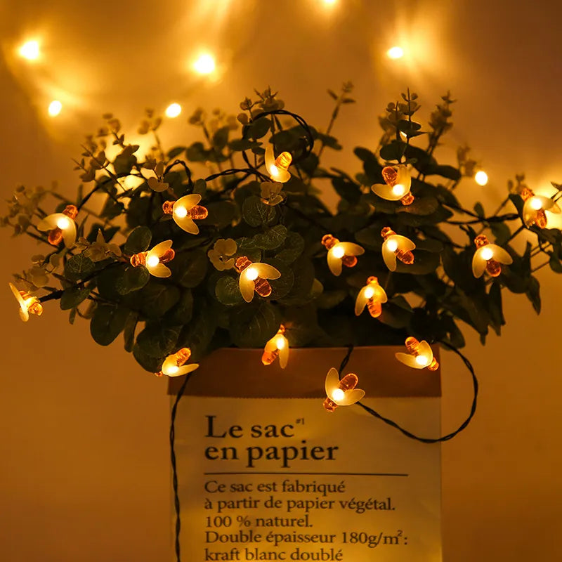 Avtoit | Solar String Lights Bee – LED Decorative Lights for Garden & Terrace, Outdoor Lighting with Bee Design
