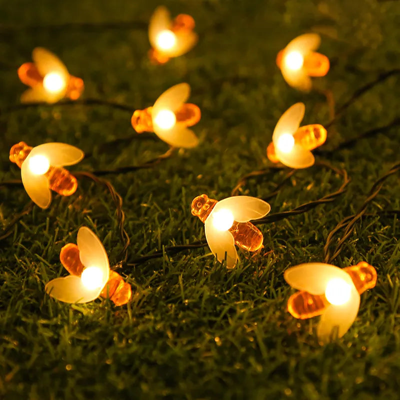 Avtoit | Solar String Lights Bee – LED Decorative Lights for Garden & Terrace, Outdoor Lighting with Bee Design