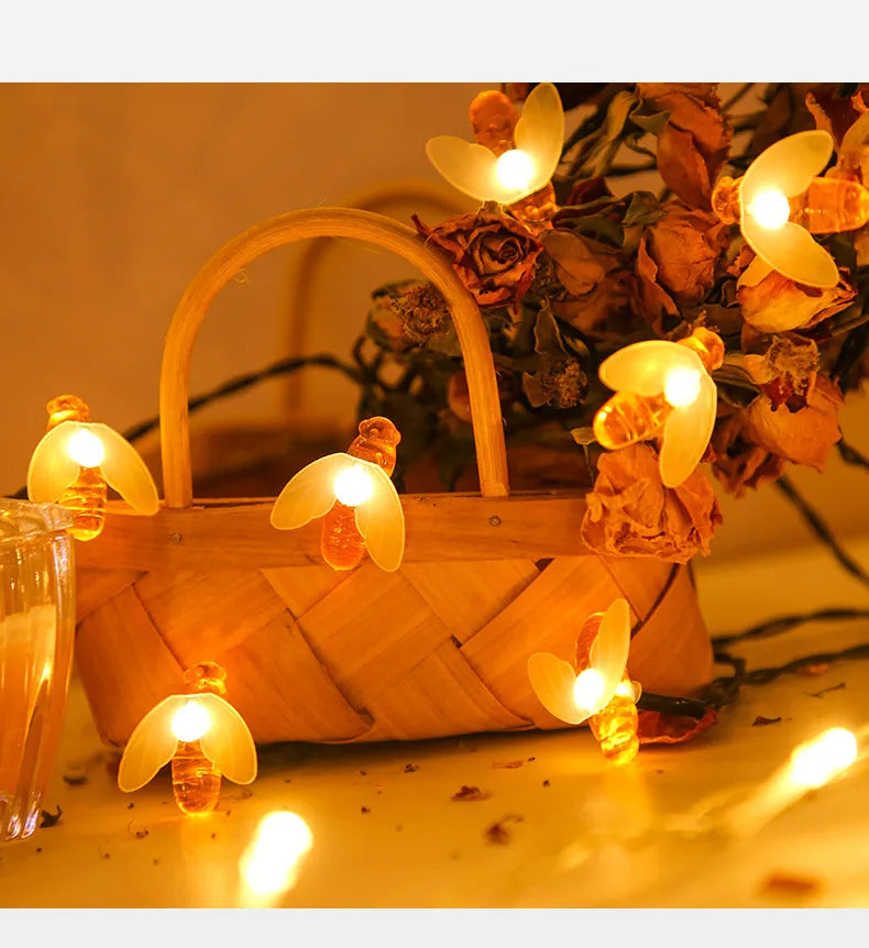 Avtoit | Solar String Lights Bee – LED Decorative Lights for Garden & Terrace, Outdoor Lighting with Bee Design