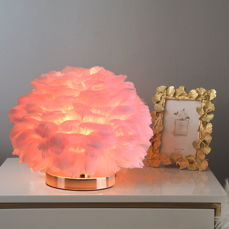 Avtoit | Luxury Feather Table Lamp Bedroom or Nightstand Light